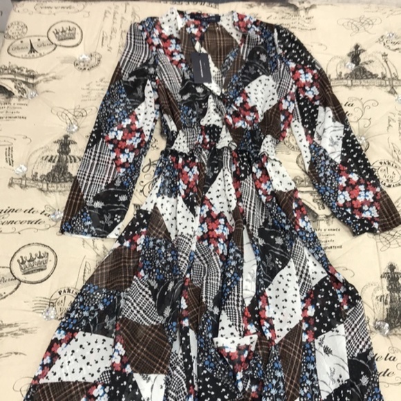Tommy Hilfiger Printed Faux-Wrap Peasant Dress - Picture 3 of 7